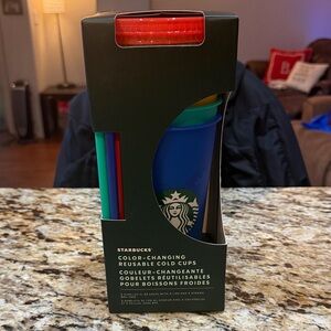 Starbucks Multicolor Color-Changing Reusable Cold Cups Set